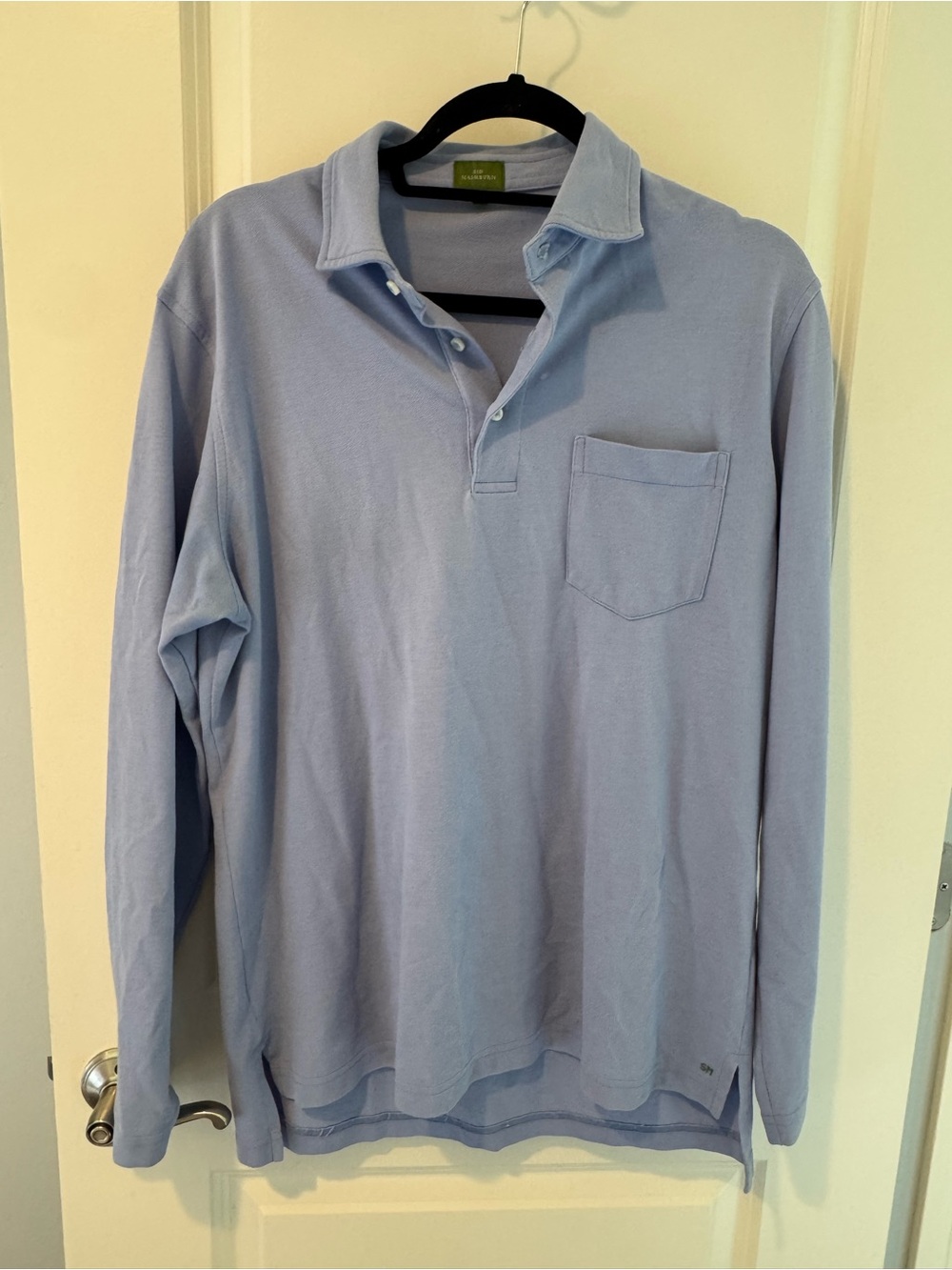 Sid Mashburn Long-Sleeved Polo Pima Pique Light Blue | M
